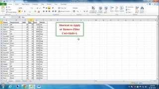 How to Apply or Remove Filter with Keyboard in Excel