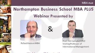 University of Northampton Part-time MBA Webinar with Prof. Tim Campbell and Refaat Kazoun, MBA