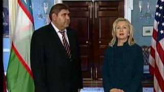 Secretary Clinton Delivers Remarks With Uzbek Foreign Minister Ganiev