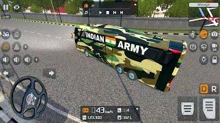 Indian Army Bus Driving in Bus Simulator Indonesia - Bus Games Android Gameplay