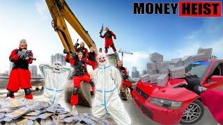 PARKOUR VS MONEY HEIST:Money Heist pretend to be police to break into the base to rob gold- Epic POV