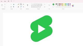 How to draw a green YouTube Shorts logo using MS Paint | How to draw on your computer