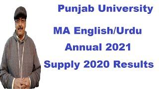 MA/M.Sc Annual 2021/Supply 2020 Results | MA English/Urdu | PU