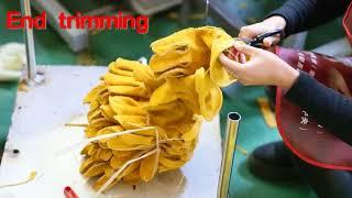 Working leather gloves  production process