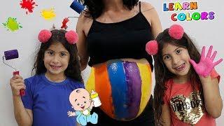 LEARN COLORS FOR CHILDREN BODY PAINT FINGER FAMILY SONG NURSERY RHYMES LEARNING VIDEO