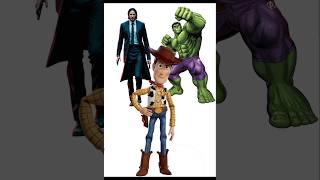 Woody x John wick x the Hulk mashup #digitalartist #digitalart #shorts