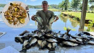 Crappie Fishing Brush Piles In Toledo Bend With The KFRED Float Popper Rods & Jigs (Catch & Cook)