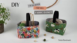 FREE PATTERN ~ DIY Easy, beginner friendly Storage Bin / Easter Basket, fat quarter friendly