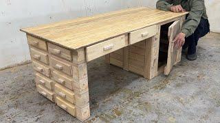 Amazing Ideas For Woodworking Cheap With Outdoor Furniture From Old Pallet - Build A Beautiful Table