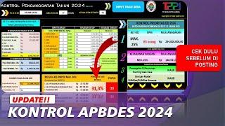 [UPDATE] - APLIKASI EXCEL UNTUK KONTROL BELANJA 30% APBDES 2024 sesuai PMK 146 Tahun 2023