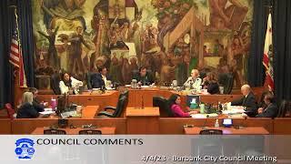 Burbank City Council Meeting - April 4, 2023