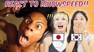 Korean & Japanese Girls React to Clips That Made IShowSpeed FAMOUS!!