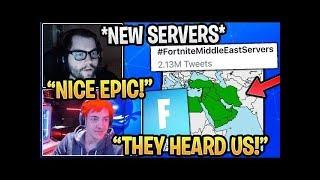 Streamers React to  MIDDLE EAST Servers Coming Soon | Fortnite Moments