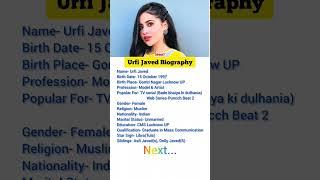 Urfi Javed Short Biography #shorts #trending