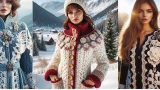 Make your look luxurious || gorgeous variety ||beautiful long knitted coats & jackets #crochet #diy