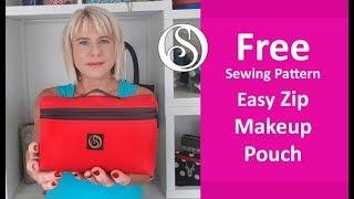 Easy zippered box pouch tutorial. Free sewing pattern