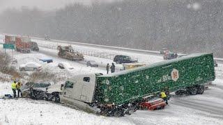 Chaos in Canada Today! Heavy Snow Storm Causes Traffic Crash in Alberta, Saskatoon