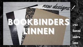 bookbinders linnen  back in stock and new designs  bookcloth croco  calabria  linnen  diamond