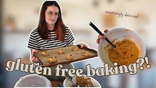 professional baker tries gluten-free baking | PUMPKIN CHOCOLATE CHIP COOKIES! so good!