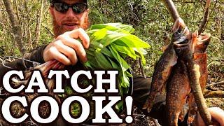 Eating Only What We Find in the Forest! | Catch and Cook Survival Challenge