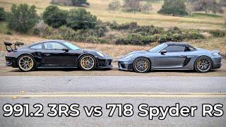 2024 Porsche 718 Spyder RS vs 2019 Porsche 911 GT3 RS - Head to Head Review!