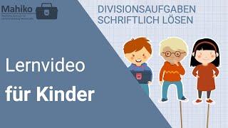 Schriftliche Division – Divisionsaufgaben schriftlich lösen Klasse 4 | Mathe Lernvideos für Kinder