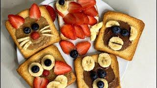 Pan tostado con formas de animalitos.