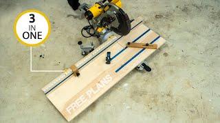 3 in 1 miter saw station (must have WOODWORKING jig)  DIY Creators