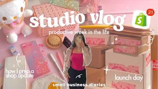 how i prep for a shop launch productive week in the life, small business diaries, studio vlog 06