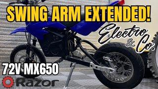 Electro & Co Swing Arm Extensions Install 72V Razor MX650 Supermoto