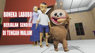 BONEKA LABUBU BERJALAN SENDIRI TEREKAM CCTV