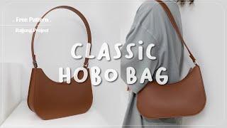 [무료패턴ㅣFree Pattern]  클래식 호보백 만들기 / 가죽공예 독학 / classic hobo bag / Leather Craft