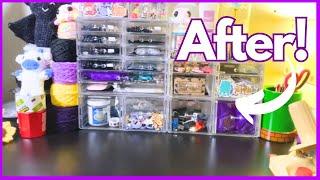 This Was Such a Mess!| Organizing My Crochet Craft Desk | Vlog | Organizing Ideas