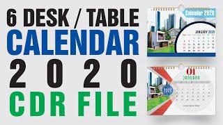 Top 6 Best Desk / Table Calendar 2020 CDR File By Farooq Graphics | Corel Draw 2019 |