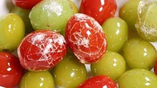 What happens when you coat fruits with a thin coating like glass?