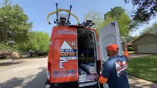 Amazing Van set up! No Mess Gutters Gutters and Roofing, Houston, Texas