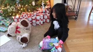 Julia opening Hatchimals on Christmas.  It's just an egg.