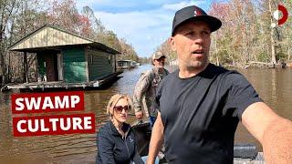 Inside Off-Grid Houseboat Life - Camp in Louisiana Swamp 
