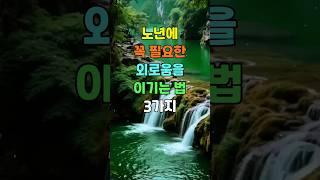 노년에 꼭 필요한 외로움을 이기는 법 3가지  #명언 #좋은글 #지혜