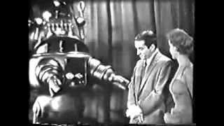 Robby the Robot and Anne Francis on TV