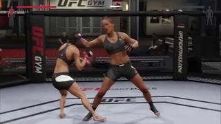 Pam breaking through Kailin Curran's guard round 2 (UFC 2: Ryona Edition)