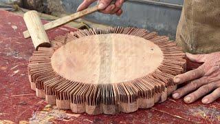 Unique With Extremely Creative Woodworking Methods of Old Carpenter // Impressive Round Table Design