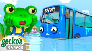 Baby Bus Is STUCK In The Lake | Gecko's Garage  | Action Cartoons For Kids