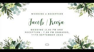 Jacob & Treesa - Wedding and Reception Live