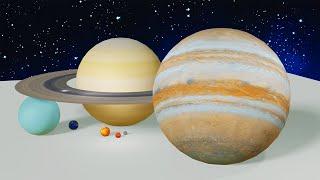 Solar system planet size comparison for BABY for kids