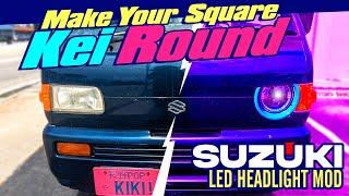 The Impossible Suzuki Carry/Every Mod: Round Headlights! "Derpy" LED 7 Round Headlight JDM Install.