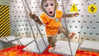 KiKi Monkey survive Hide and Seek to escape Prison Maze challenge to meet Duck | KUDO ANIMAL KIKI