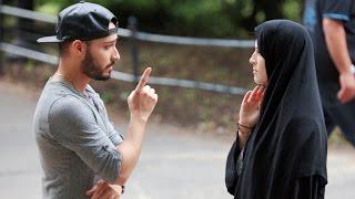 MUSLIM WOMAN SLAPPED IN PUBLIC EXPERIMENT