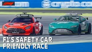 F1's Safety Cars Mercedes & Aston Martin at Silverstone Bernd Mayländer Assetto Corsa