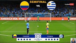 Colombia vs Uruguay - Penalty Shootout | SemiFinal Copa America 2024 | Nunez vs James | PES Gameplay